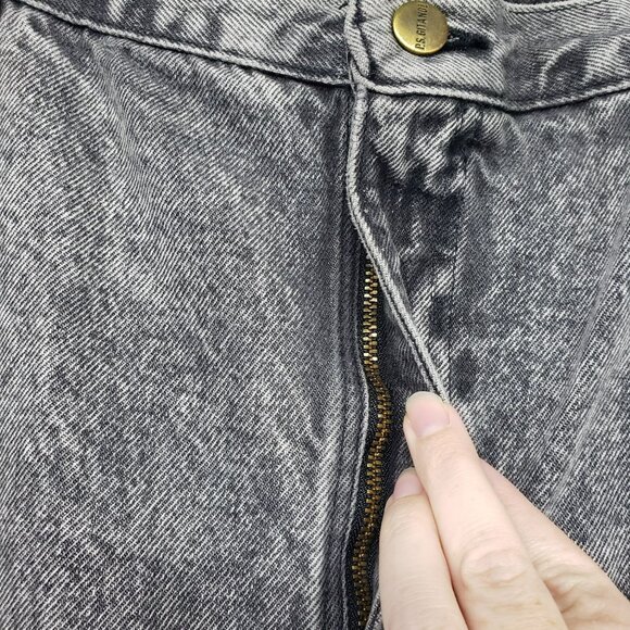 Vintage 80s PS Gitano Tapered Leg High Waisted Acid Wash Mom Jeans Black Gray - Picture 9 of 13